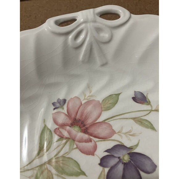 Antique Floral Festival Bowl/ Dish by Mitani (Japan) Rare and feminine 1921-1940 - Picture 14 of 16